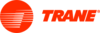 Das Bild zeigt das Logo von Trane, bestehend aus einem roten Kreis mit horizontalen Linien und dem Schriftzug „TRANE“ in roter Schrift. Es symbolisiert das Unternehmen, das auf Klimatisierungstechnik spezialisiert ist.