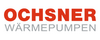 Logo von Ochsner Wärmepumpen. Der Schriftzug "OCHSNER" in auffälligem Rot, darunter "WÄRMEPUMPEN" in grauer Schrift. Das Design vermittelt einen professionellen Eindruck im Bereich der Heiztechnologie.