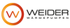 Das Bild zeigt das Logo von Weider Wärmepumpen. Es besteht aus einem kreisförmigen Symbol in Orange- und Rottönen mit einem stilisierten „W“ in der Mitte und dem Schriftzug „WEIDER WÄRMEPUMPEN“ darunter.