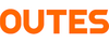 Logo von OUTES in orangefarbener Schrift. Der Text besteht aus Großbuchstaben und vermittelt eine moderne, dynamische Unternehmensidentität. Das Design ist klar und fokussiert, hebt sich durch den starken Farbkontrast hervor.