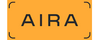 Das Bild zeigt das Wort „AIRA“ in schwarzen Buchstaben auf einem orangefarbenen Hintergrund. Der Schriftzug ist in Großbuchstaben gehalten und wirkt modern und klar.
