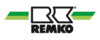 Das Bild zeigt das Logo der Marke REMKO. Es besteht aus dem Schriftzug „REMKO“ in schwarzer Schrift, umgeben von zwei grünen Balken. Das Logo vermittelt einen modernen und professionellen Eindruck und ist klar und deutlich gestaltet.