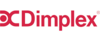 Das Bild zeigt das Logo von Dimplex, bestehend aus stilisierten Buchstaben "D" und "implex" in einer kräftigen roten Farbe. Das Design vermittelt Modernität und Effektivität.