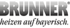 Logo von BRUNNER mit dem Slogan „heizen auf bayerisch“. Die Schrift ist in Großbuchstaben und hat eine moderne, klare Schriftart.