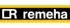Das Bild zeigt das Logo von Remeha. Es besteht aus den Buchstaben "R" und "remeha" in weißer Schrift auf schwarzem Hintergrund, umgeben von einem gelben Rahmen. Das Logo vermittelt eine moderne und professionelle Markenidentität.