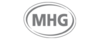 Das Bild zeigt das Logo von MHG. Es besteht aus dem Schriftzug „MHG“ in Großbuchstaben, umgeben von einer ovalen Form. Die Farben sind in Grautönen gehalten.